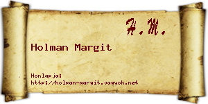 Holman Margit névjegykártya